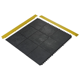 VFM All Purpose Anti Fatigue Modular Mat Solid Surface Black 371902 F