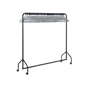 VFM Black Garment Rail With 30 Grey Hangers 371616 F