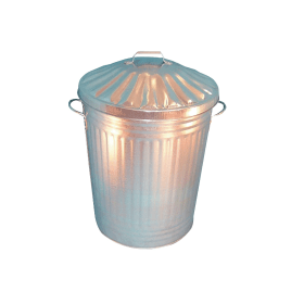 VFM Galvanised Silver Dustbin with Lid 90L 371927 F