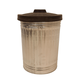 VFM Galvanised Silver Dustbin with Rubber Lid 90L 371625 F
