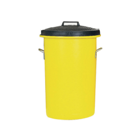 VFM Heavy Duty Yellow Dustbin 85L 371875 F