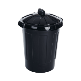 VFM Plastic Black Dustbin 80L 371719 F
