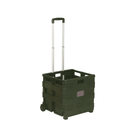 VFM Plastic Folding Shopping Trolley 35kg Capacity Black And Grey SBY16212 F