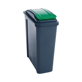 VFM Recycling Bin With Lid 25 Litres Green Grey 411030 F