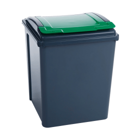 VFM Recycling Bin With Lid 50 Litres Green Grey 391962 F
