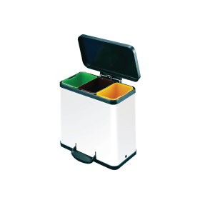VFM Trento Oko 3X9 Litre Recycling Bin 9 Litres Grey White 372092 F