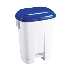 VFM White Blue Derby Pedal Bin 60L SBY14760 F
