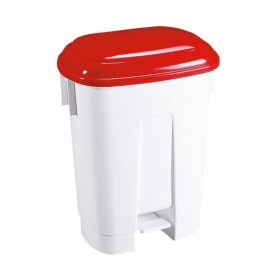 VFM White Red Derby Pedal Bin 60L SBY14759 F