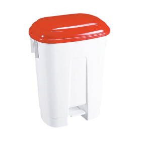 VFM White Red Pedal Bin 30L SBY14764 F