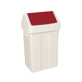 VFM White Red Swing Bin 50L SBY13822 F