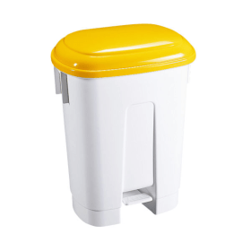 VFM White Yellow Derby Pedal Bin 60L SBY14761 F