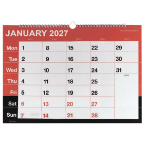 Value 2027 Month to View A3 Wall Calendar KFYC2327 F