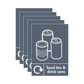 Value A5 Sign Self Adhesive Food Tins And Drink Cans 5 Pack 916852 F