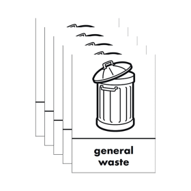 Value A5 Sign Self Adhesive General Waste 5 Pack Y7321004 916856 F