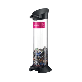 Value Battery Tube Recycling Bin 20 Litres Black Clear 788169 F