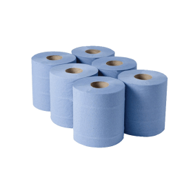 Value Centrefeed Rolls 300m 1 Ply Blue 6 Pack 398848 F