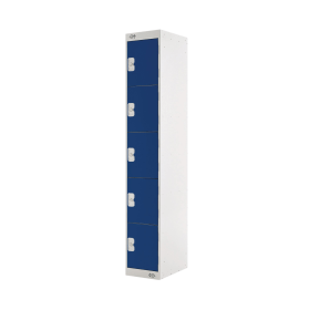 Value Five Compartment Locker 300x450x1800mm Blue Door 462270 F