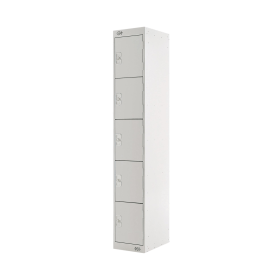 Value Five Compartment Locker 300x450x1800mm Light Grey Door 462271 F