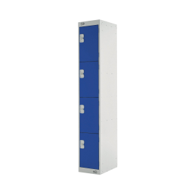 Value Four Compartment Locker 300x300x1800mm Blue Door 462252 F