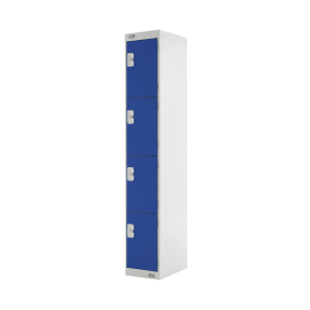 Value Four Compartment Locker 300x450x1800mm Blue Door 462264 F
