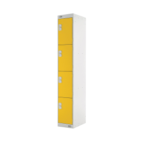 Value Four Compartment Locker 300x450x1800mm Yellow Door 462269 F