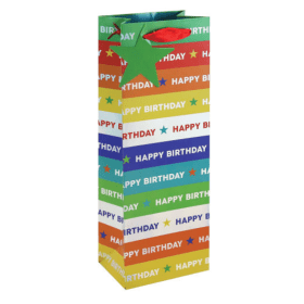 Value Holographic Happy Birthday Bottle Bag 6 Pack EU13759 F