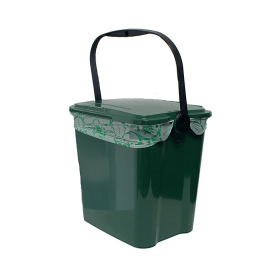 Value Kitchen Waste Caddy Bin Recyclable 10 Litres Moss Green GDURBA10KC 918341 F