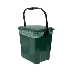 Value Kitchen Waste Caddy Bin Recyclable 7 Litres Moss Green GDURBA7KC 918342 F