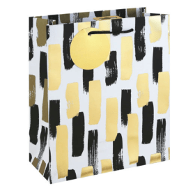 Value Mono Paint Strokes Gift Bag Medium White 6 Pack EU13829 F