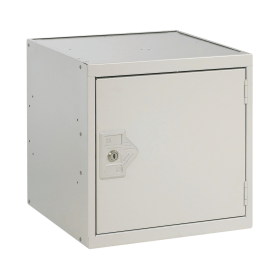 Value One Compartment Cube Locker 300x300x300mm Light Grey Door 462289 F