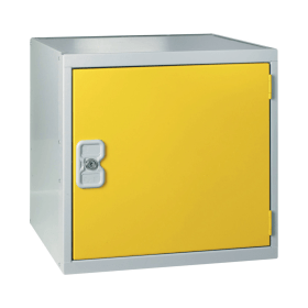 Value One Compartment Cube Locker 300x300x300mm Yellow Door 462293 F