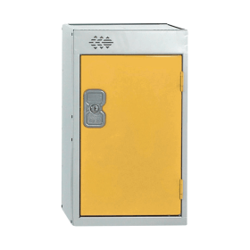 Value One Compartment Quarto Locker 300x300x511mm Yellow Door 462281 F