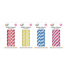 Value Paper Straws Stripes Assorted 50x24 1200 Pack GEM32662 F