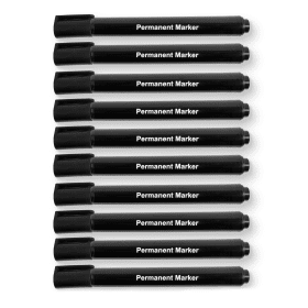 Value Permanent Marker Bullet Tip Black 10 Pack