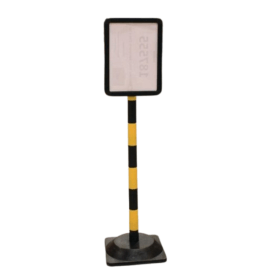 Value Post and Sign Holder Plastic A4 Yellow Black 900476 F