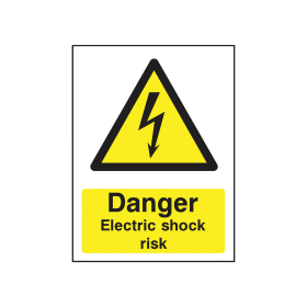 Value Safety Sign Danger Electric Shock Risk A5 Yellow 370256 F