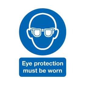 Value Safety Sign Eye Protection Must be Worn PVC A4 Blue MA01250R 371028 F