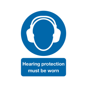 Value Safety Sign Hearing Protection Must be Worn PVC A4 Blue MA01950R 373174 F