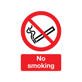 Value Safety Sign No Smoking Self Adhesive A5 Red ML02051S 373299 F