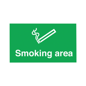 Value Safety Sign Smoking Area 300mm x 500mm Green 372633 F