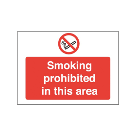 Value Safety Sign Smoking Prohibited in This Area 450mm x 600mm 174986 F