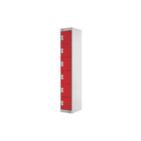 Value Six Compartment Express Standard Locker 300x300x1800mm Red Door 462365 F