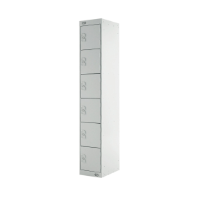 Value Six Compartment Express Standard Locker 300x450x1800mm Light Grey Door 462379 F