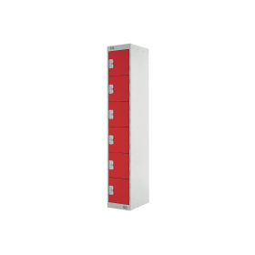 Value Six Compartment Express Standard Locker 300x450x1800mm Red Door 462380 F