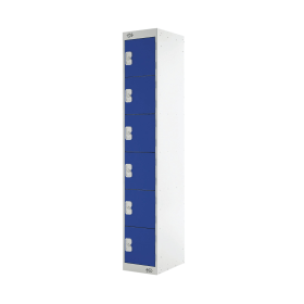 Value Six Compartment Locker 300x300x1800mm Blue Door 461391 F