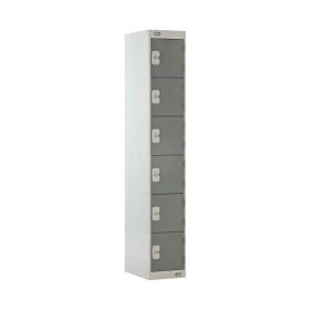 Value Six Compartment Locker 300x300x1800mm Dark Grey Door 461393 F