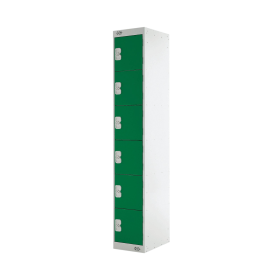 Value Six Compartment Locker 300x300x1800mm Green Door 461394 F