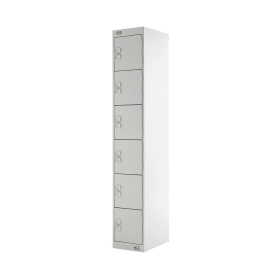 Value Six Compartment Locker 300x300x1800mm Light Grey Door 461392 F