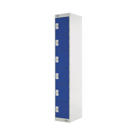 Value Six Compartment Locker 300x450x1800mm Blue Door 461415 F