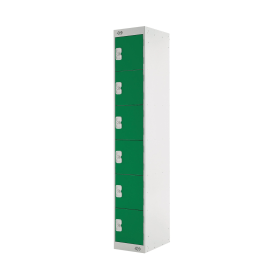 Value Six Compartment Locker 300x450x1800mm Green Door 461418 F
